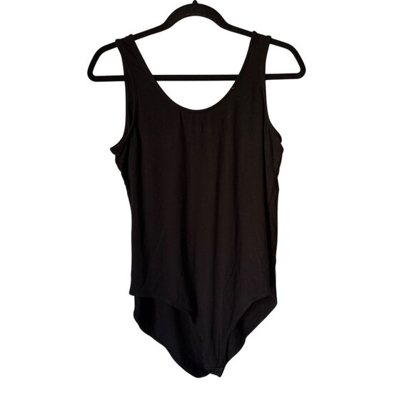 Black Scoop Neck Womens Tank Bodysuit By Gibsonlook Size L - Picture 1 of 7